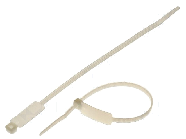 Kabelbinder; met schrijfveld; L: 200mm; W: 4,6mm; polyamide; 215,5N Kabelbinder; met schrijfveld; L: 200mm; W: 4,6mm; polyamide; 215,5N